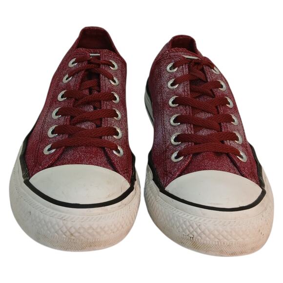 Converse CT All Star Womens Maroon & Silver Low Top Sneakers - Size 9 - Picture 3 of 7